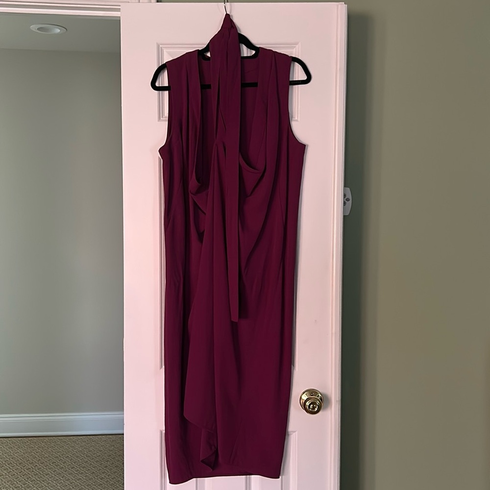 Everlane - The Japanese GoWeave Sleeveless Tank Wrap Dress - Berry (8)